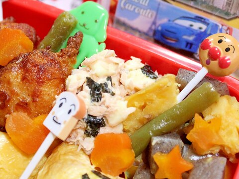 キャラ弁★余ったチーズ海苔活用♪鮭チーズ和え